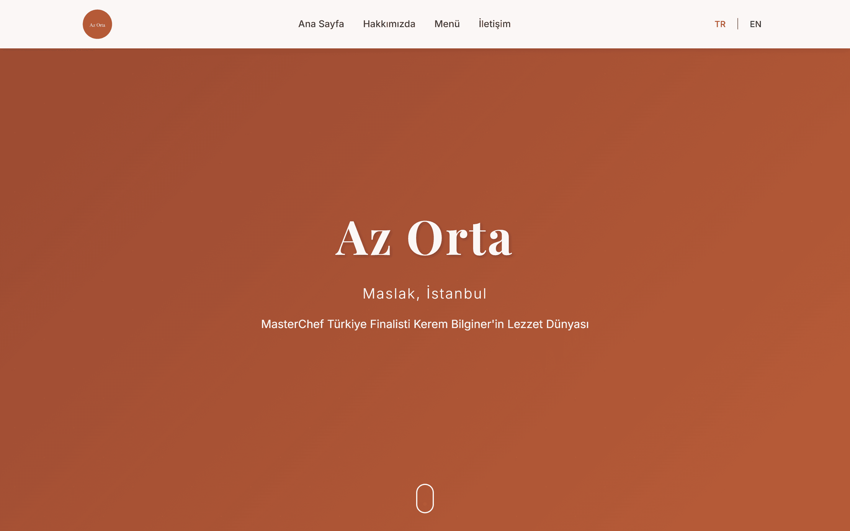 Az Orta website, first commit — early white-navbar draft