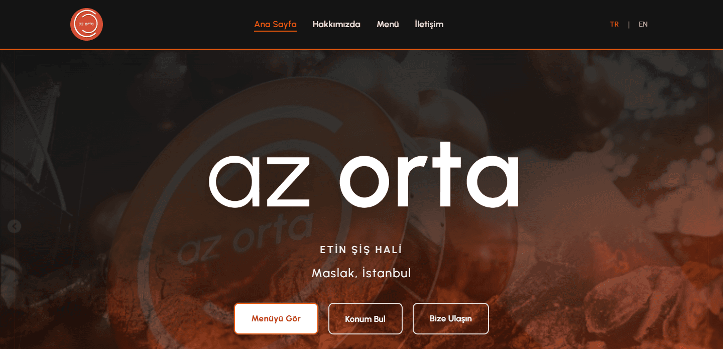 Az Orta — shipped restaurant website